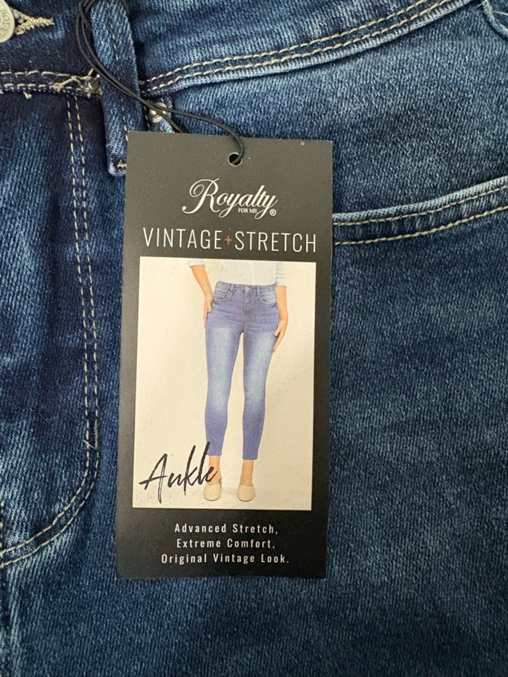 Royalty for Me High-Rise Distressed Women's Jeans - Dark Blue - Picture 4 of 9